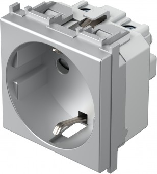 Socket with child protection, silver