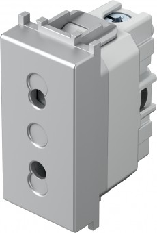 Socket without ground 1M, silver