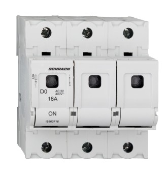 Soclu pentru portfuzibile D02, seria ARROW S, 3-poli, 16A