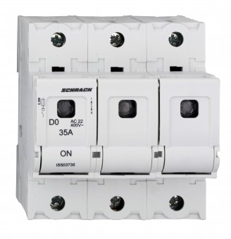 Soclu pentru portfuzibile D02, seria ARROW S, 3-poli, 35A