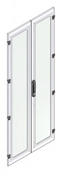 SORAX Glassdoor Divided IP54, W=800xH=2.000mm, RAL7035
