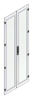 SORAX Glassdoor Divided IP54, W=800xH=2.200mm, RAL7035