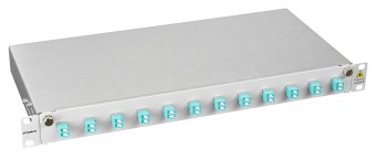 Splicebox, 4 fibre,LC,50/125µm OM3, culisant,19,1UV