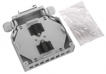 Splicebox FO pt sina DIN, gol, 6 LC-Duplex, RAL7035