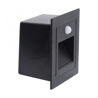 Spot incastrat treapta cu senzor LED 3W 3000K IP54, negru, Erste