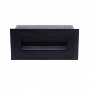 Spot incastrat treapta LED 3W 3000K IP54, negru, Erste