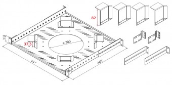 Suport 19 stocare rezerva cabluri, D=440mm, RAL7035