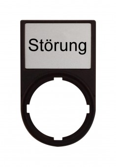 Suport cu placa 30x50mm cu inscriptia STOERUNG