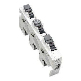 Suport portfuzibile cu montaj pe bara + LED CC, 3 poli