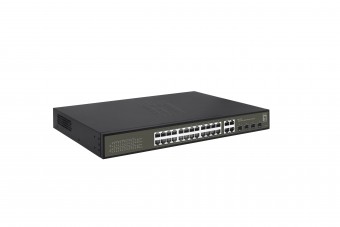 Switch 24xRJ45 1000 (PoE+) + 4xSFP/RJ45 Combo, 19 380W