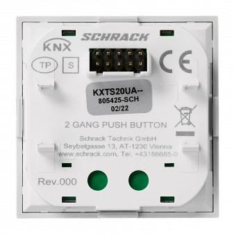 Taster KNX, doua perechi, cu LED de stare, antracit