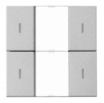 Taster KNX, doua perechi, cu LED de stare, argintiu