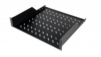 Tava fixa 19, 2U, 50kg, D450, negru RAL 9005