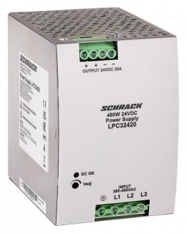 Three-phase Power Supply pulsing 400VAC/24VDC, 20A at 50°C