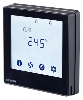 Touchscreen thermostat, flush mounting, schwarz