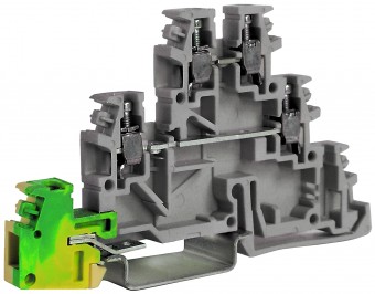 Two level terminal, 2.5mm², Type TDE.2 with PE, grey