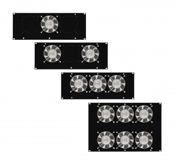 Unitate cu 3 ventilatoare si termostat, 19, 4U, RAL9005
