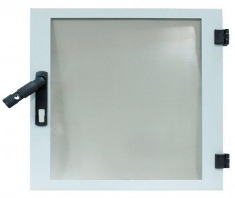 Usa transparenta dulap DW 12U, 600mm, RAL7035, fara broasca