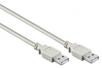 USB 2.0 A-A Cable, A male - A male, Grey, 1.8m