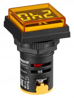 Voltmetru, 22.5mm, 50-500VAC, galben, dreptunghiular