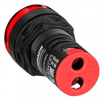 Voltmetru, 22.5mm, 50-500VAC, rosu, circular