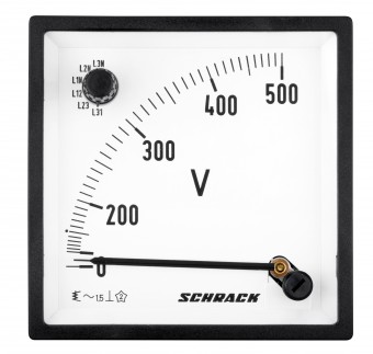 Voltmetru 96*96mm, 500V, AC+ comutator voltmetric