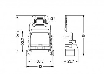 Wago Mounting adapter for TS 35, dark grey-yellow
