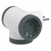 Adaptor 3 prize laterale 16A alb-gri – LEGRAND | 694520