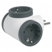 Adaptor 3 prize laterale 16A alb-gri – LEGRAND | 694520