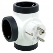 Adaptor 3 prize laterale rotativ 16A alb-gri – LEGRAND | 694521