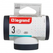Adaptor 3 prize laterale rotativ 16A alb-gri – LEGRAND | 694521