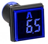 Ampermetru, 22.5mm, 0-100A, albastru, dreptunghiular