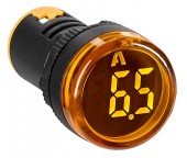 Ampermetru, 22.5mm, 0-100A, galben, circular