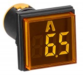 Ampermetru, 22.5mm, 0-100A, galben, dreptunghiular
