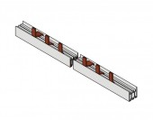 Bareta 3 poli cu lamele 16 mm², pas de 27mm, 1m