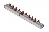 Bareta 4 poli cu lamele 35 mm², pas de 27mm, 1m,