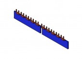 Bareta cu contacte furca 1-pol, 16mmp, N, albastra, 1m