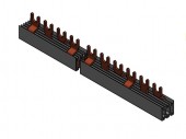 Bareta cu contacte furca, 3P, 16 mm², 57 module, pas=17,8 mm