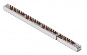 Bareta furca 4P L1/L2/L3/N/AUX 10mmp, 17.8mm, 1m