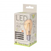 Bec LED EVO17 Filament A60 8W E27 2200K Auriu