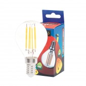 Bec LED filament sferic 4W E14 2700K, clar, Novelite