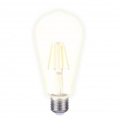 Bec LED filament ST64 6W E27 2200K, auriu, Novelite