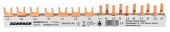 Busbar, 1xRCCB 4-pole, 1 MCB 3-pole, 5 MCB 1+N/1 MW, 12MW