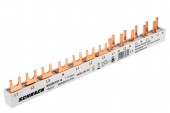 Busbar, 1xRCCB 4-pole, 1 MCB 3-pole, 5 MCB 1+N/1 MW, 12MW
