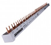 Busbar, 1xRCCB 4-pole, 2xMCB 4-pole, 18 x MCB 1+N/1 MW, 30MW