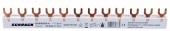 Busbar, 1xRCCB 4-pole, 4xSPD, 1xMCB 3+N, 12MW, 10mm2