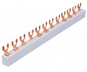 Busbar, 1xRCCB 4-pole, 4xSPD, 1xMCB 3+N, 12MW, 10mm2