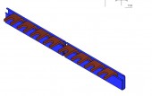 Busbar fork 1-pole, 20mm², 1m