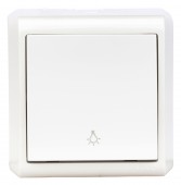 Buton 1ND, 10A, PT, cleme cu surub, IP20, alb