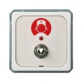 Buton apel+doza pentru buton cu fir, alb-perla